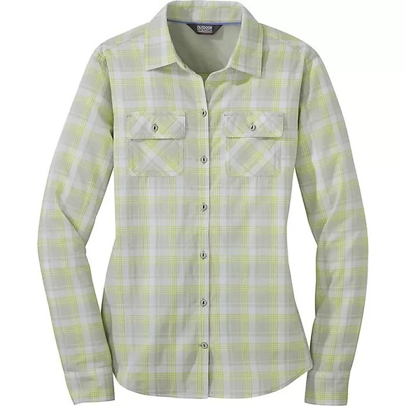 Outdoor Research Tops - Outdoor Research Womens Passage Alloy Plaid Button Up Shirt